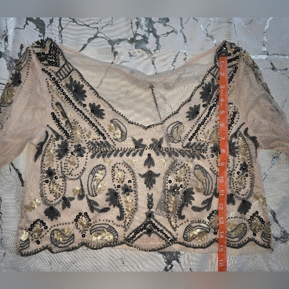 Grace Embellished Barely There Crop Top Size 8 - Picture 8 of 11